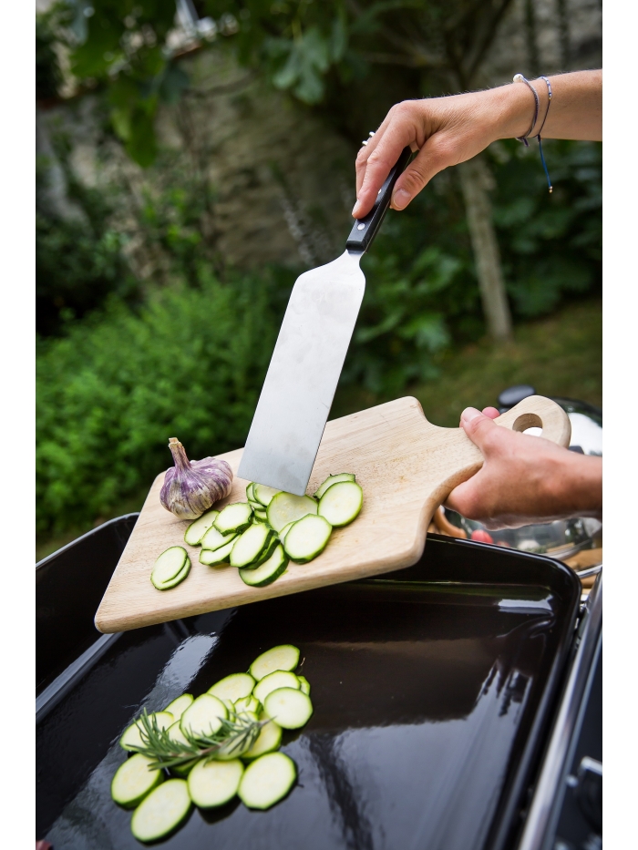 Spatule de cuisine large coudée - Biseautée