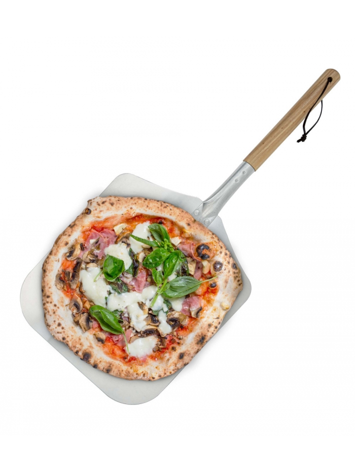 Pelle à pizza professionnelle rectangle en aluminium gris l 22,9 cm
